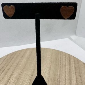 🍭6/$30 Wood grain heart post earrings